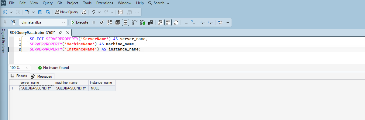 Secondary SQL instance identity verified